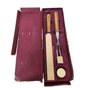Vintage Wear-Ever 205 Carving Set Knife Fork and Sharpener Cutlery New in Box